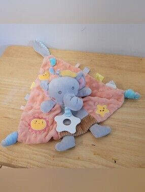 Pomelo Elephant Lovey Security Blanket Triangle Peach Taggy